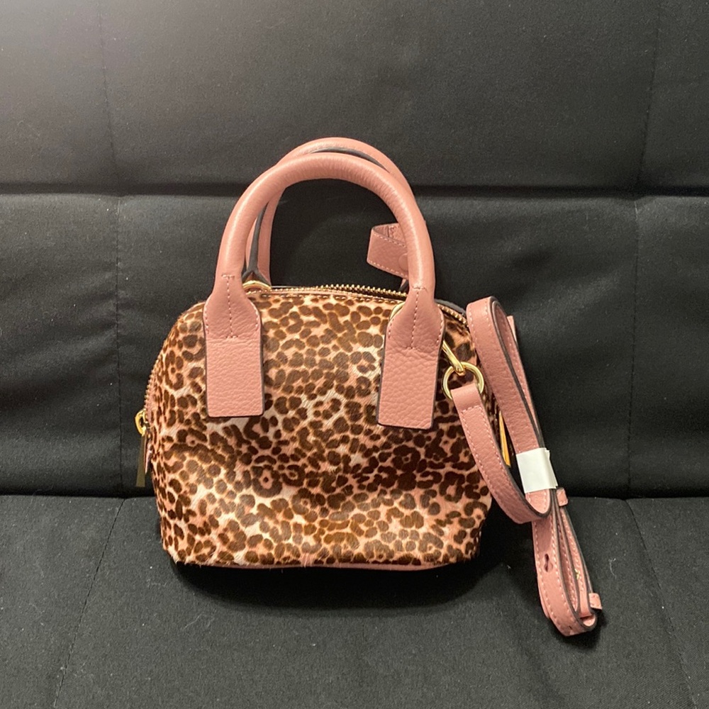 Vince Camuto pink cheetah print mini hand bag with cloth bag included